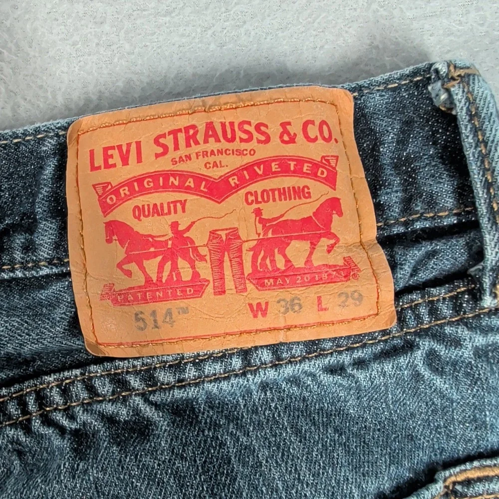 Levi's‎ 514 Jeans Mens 36x29 Blue Straight Fit Denim Casual Classic Workwear